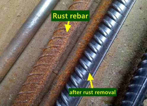 rust rebar vs after rust removal