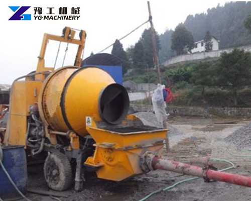 concrete mixer machine with pump