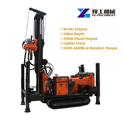 180m Hydraulic Rotary Drilling Rig Water Well Drill Rig For Sale
