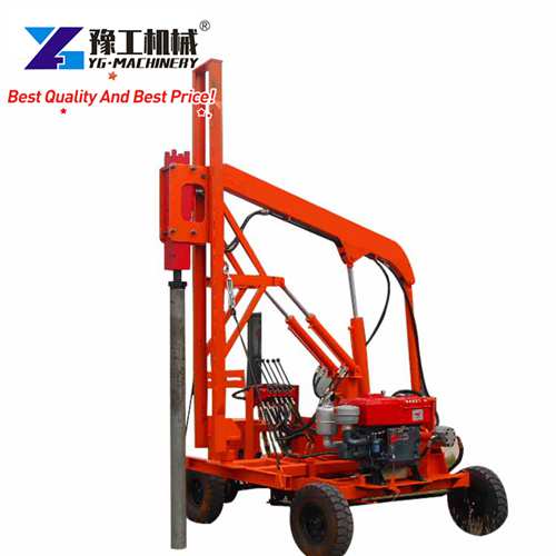 Barrier installation pile driving machine