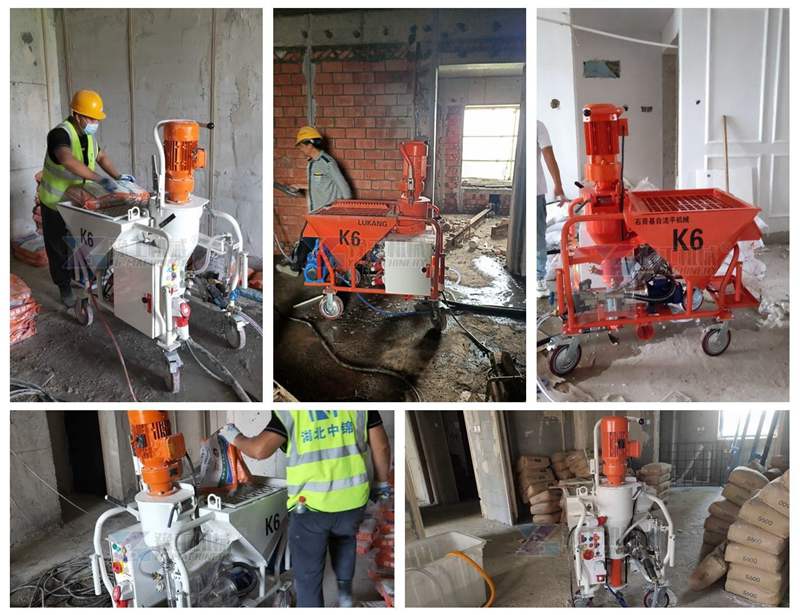 wall plastering machine working cases