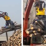 Excavator Wood Grab Hydraulic Wood Grapple Timber Grab excavator hydraulic rotating log grab