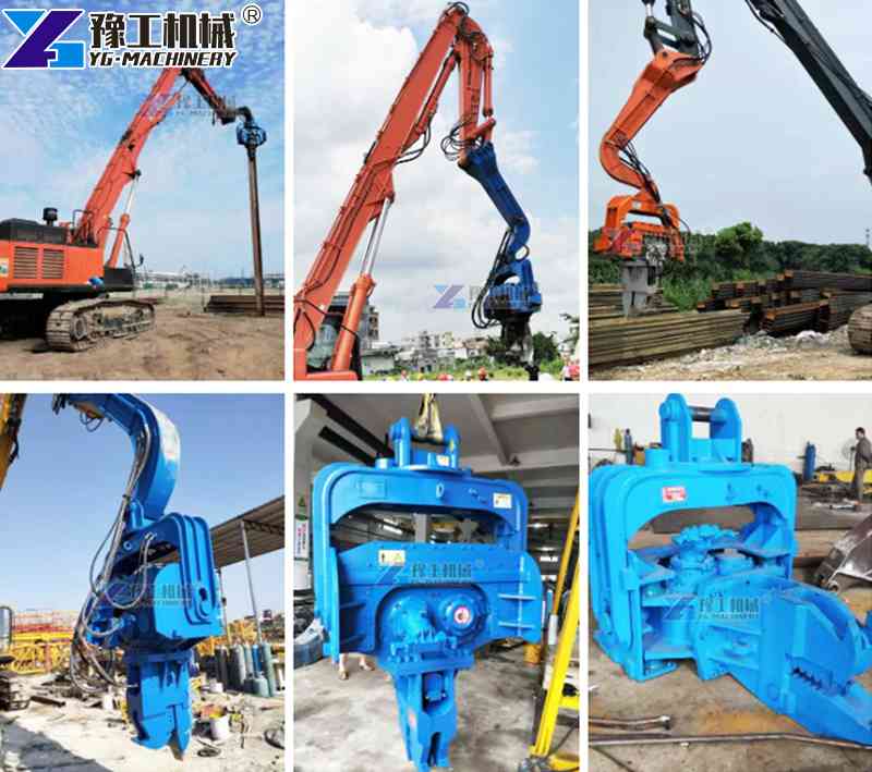 Vibratory pile driver for excavator