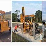 Guardrail Pile Driver Guardrail Post Fixing Piling Drilling machine on Highway