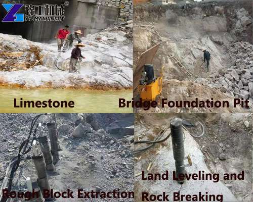 hydraulic rock splitter machine working cases