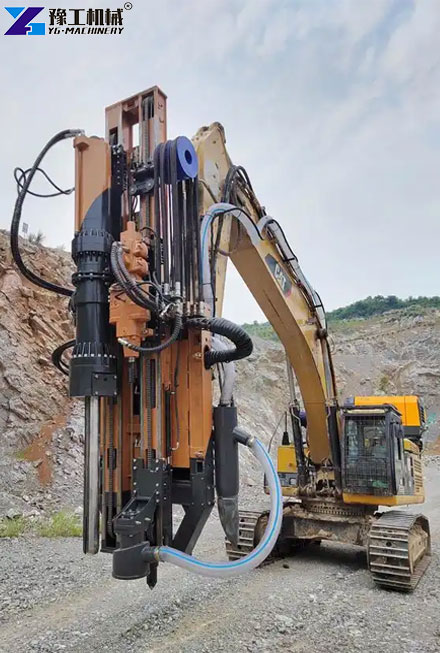 Drilling and splitting attachment for rock breaking