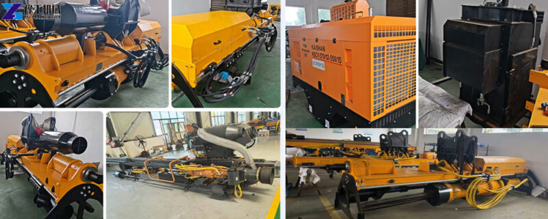 Rock drilling and splitting machine with air compressor