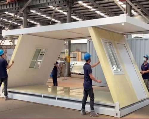 20ft folding container insulated house with door