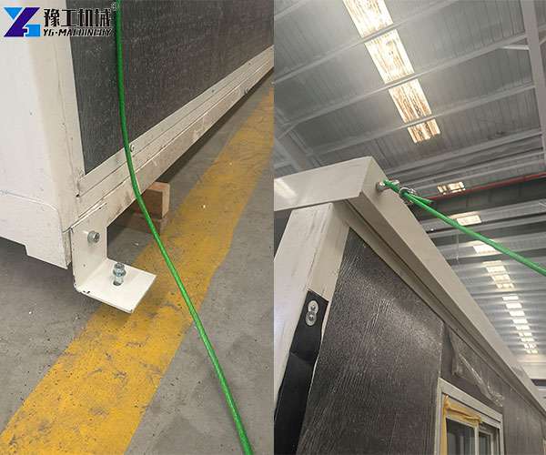 roof is fixed to the ground by rope