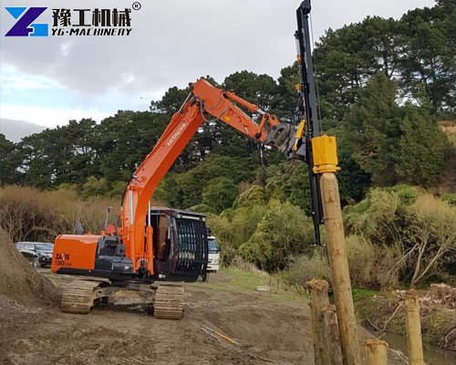 CE certified excavator pile driver with hydraulic system