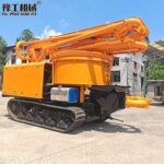 mini crawler concrete mixer with boom pump