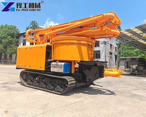 mini crawler concrete mixer with boom pump