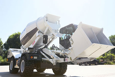 self loading concrete mixer