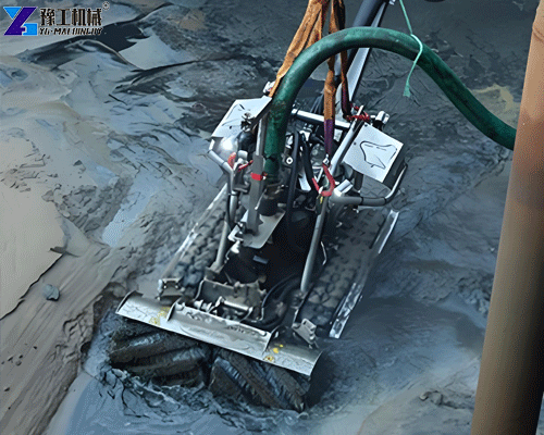 sludge removal robot inside industrial sedimentation tank