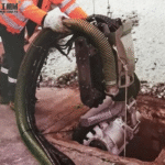 tank cleaning robot in oil storage facility