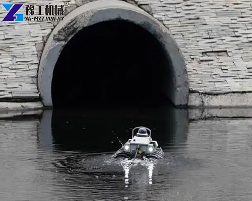 culvert cleaning robot working in underground drainage system