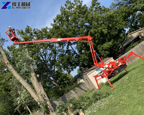 compact spider lift used for urban tree maintenance equipment