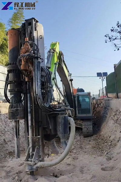 excavator mounted integrated rock drilling splitter machine