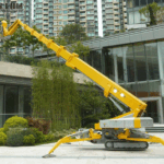 spider lift for tree pruning in narrow urban street maintenance