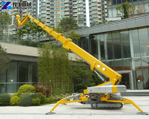 spider lift for tree pruning in narrow urban street maintenance
