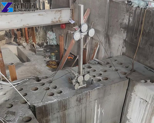 diamond wire saw cutting bridge pier and foundation