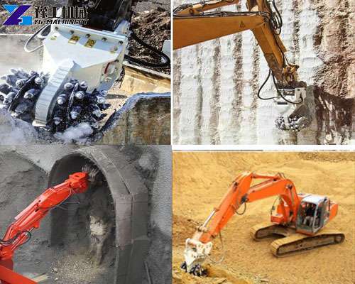 drum cutter attachment for excavator working on site