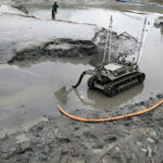 lake dredging robot working in lake sludge removal