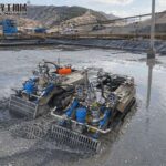 mining sedimentation pond cleaning robot working