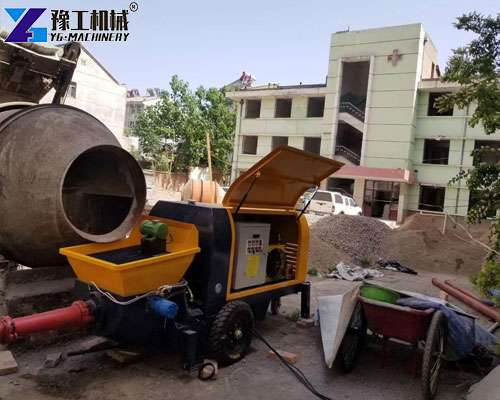 line pump pumping concrete to narrow space