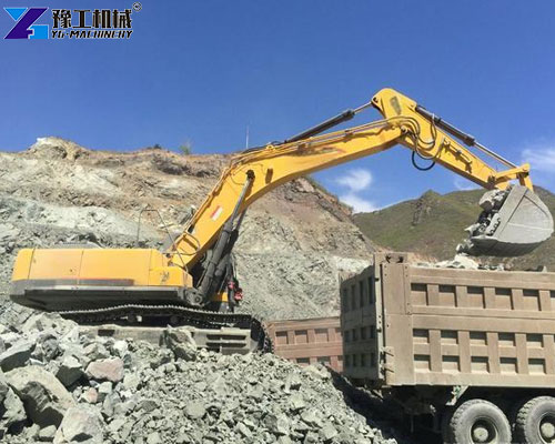 big mining excavator working in South Africa gold mine