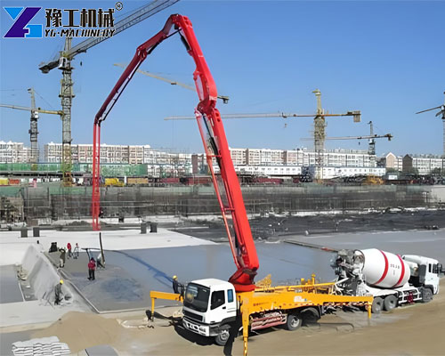 concrete boom pump in building construction