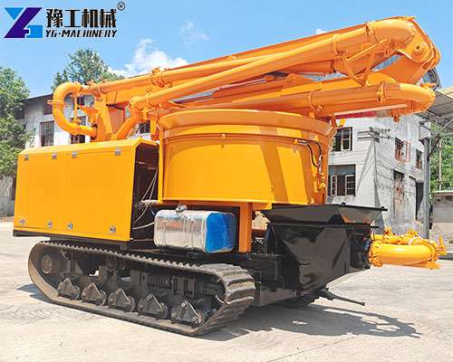 concrete boom pump lifting concrete