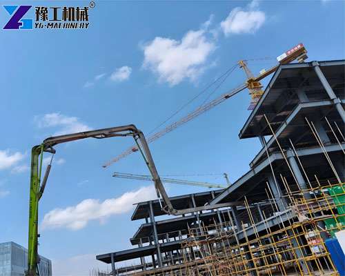 concrete boom pump on high rise project