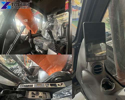 excavator cabin with suspension seat and smart display