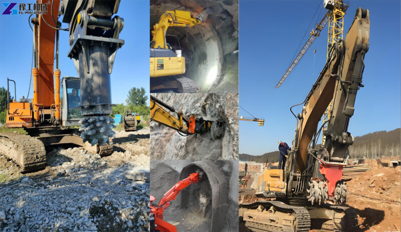 excavator drum cutter attachment