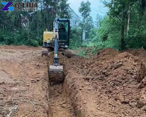 excavator for road construction