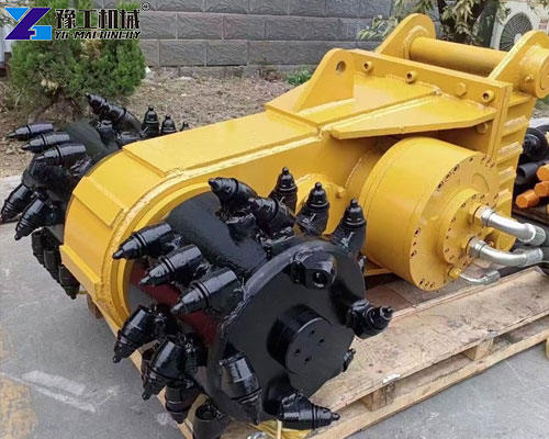 excavator milling head for reinforced concrete removal