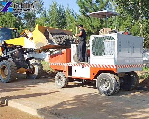 extruded curb machine in municipal road construction
