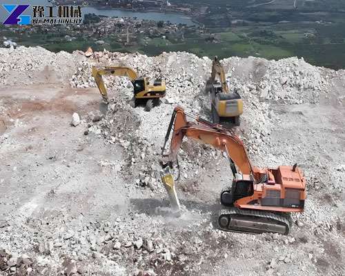 large excavator for quarry and aggregate production