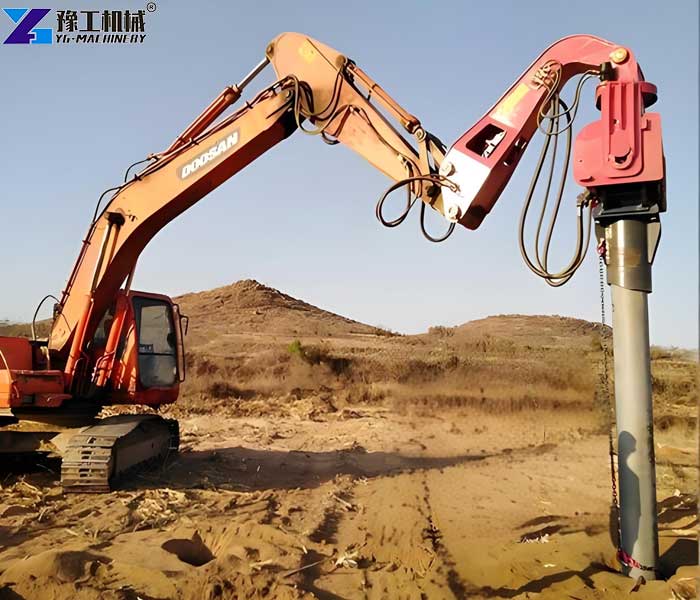 excavator mounted sheet pile hammer