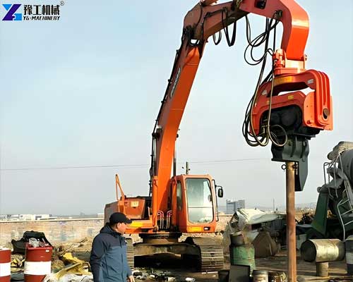 hydraulic pile driver for sheet pile installation