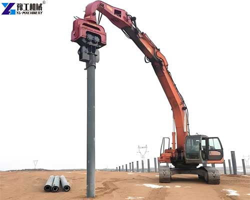 hydraulic pile driver mounted on excavator