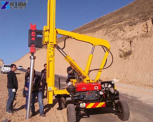 road guardrail installation machine