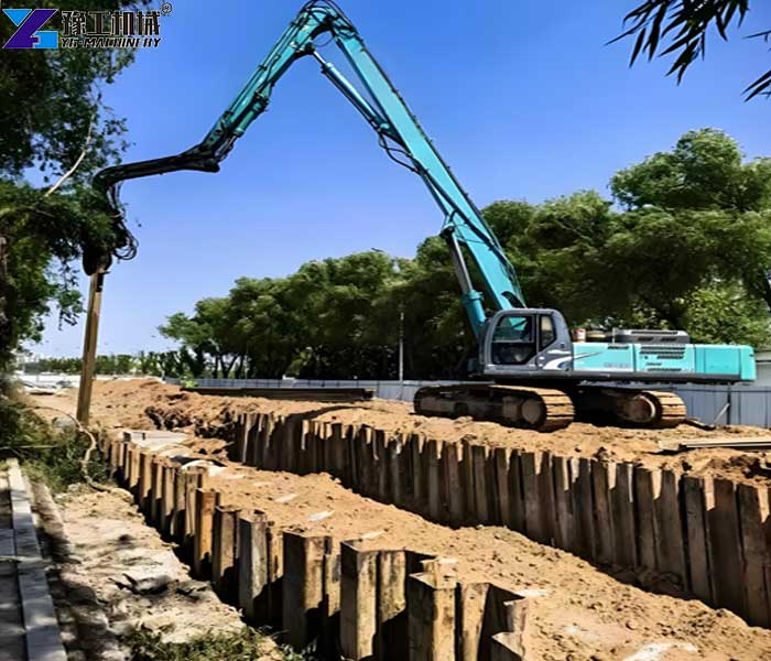 sheet pile retaining wall construction