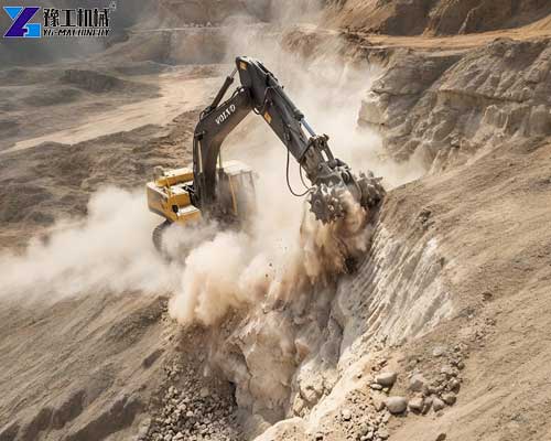 Excavator drum cutter applications for rock, concrete and trenching