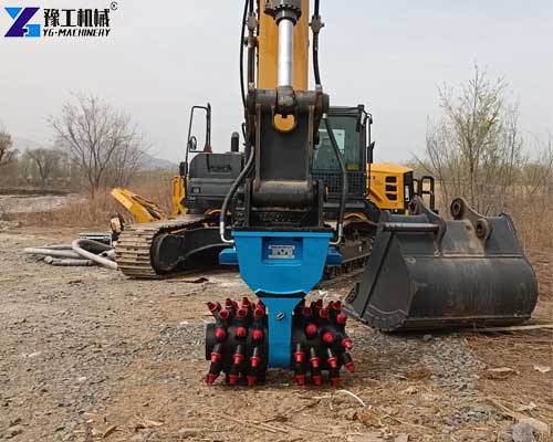 Excavator drum cutter attachment for controlled material removal