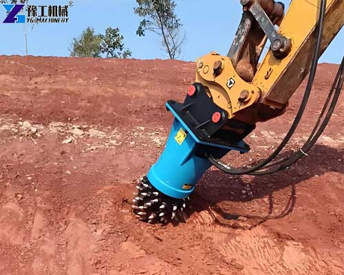 Hydraulic rotary drum cutter for excavator rock cutting