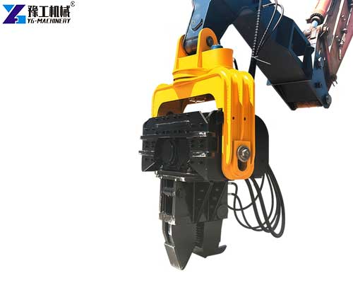 Hydraulic vibratory hammer mounted on an excavator
