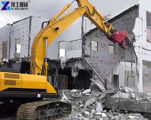 excavator pulverizer building demolition