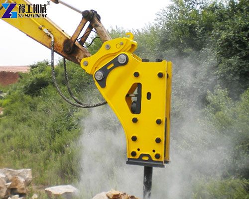 hydraulic breaker working excavator